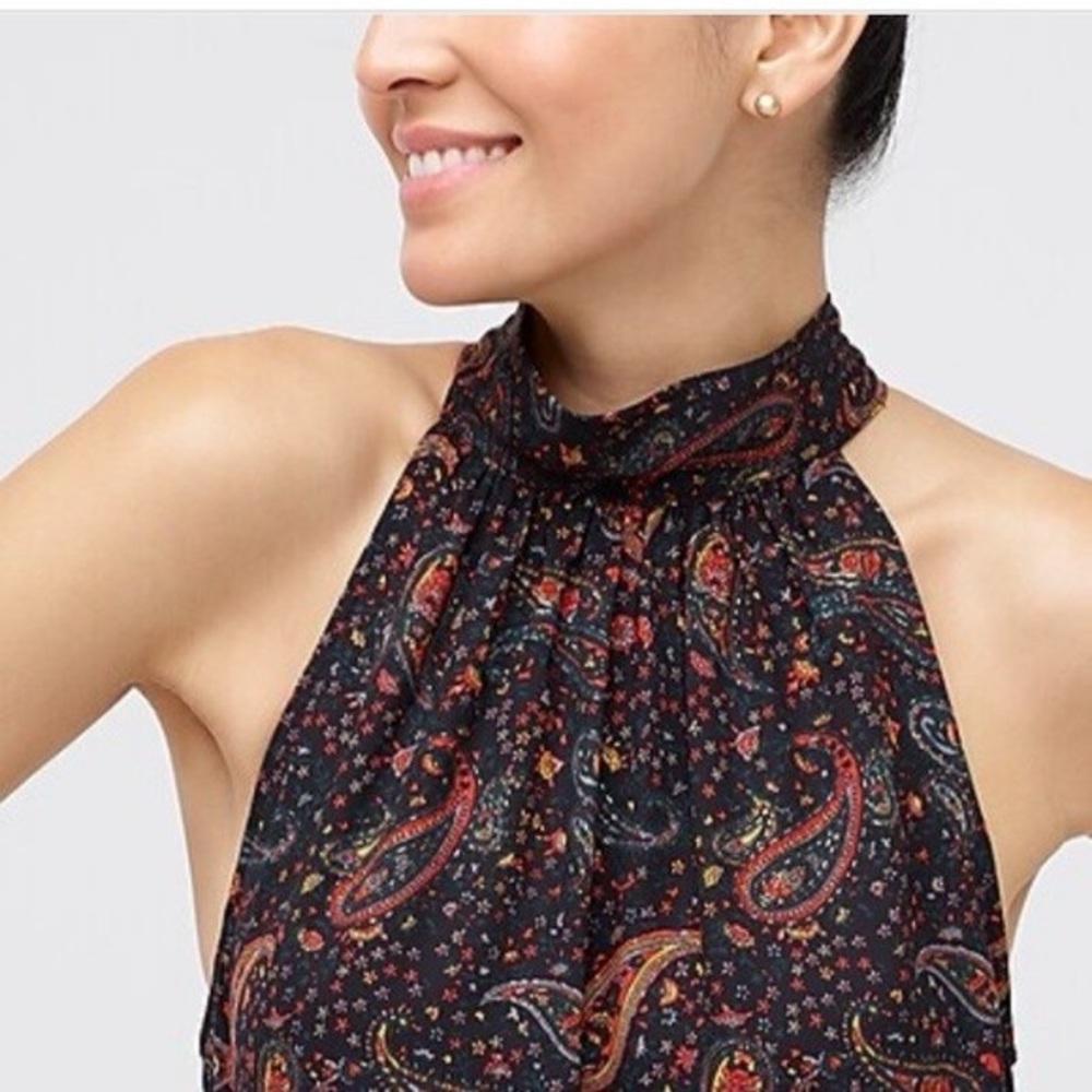 J. Crew Paisley Halter Neck Top